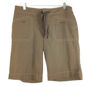 Athleta Bermuda Shorts Men's Waist 31" Soft Stretch Brown Zip Pockets Hike Bike